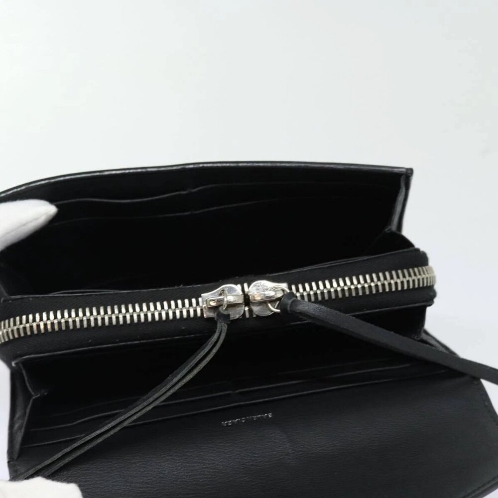 BALENCIAGA Paper Manny Long Wallet Leather Black Silver - Picture 9 of 15